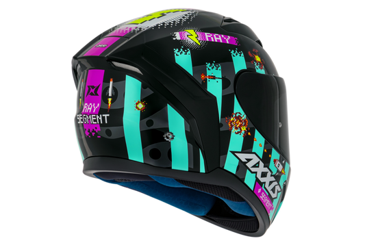 Capacete Axxis Segment Ray B7 Azul Brilho