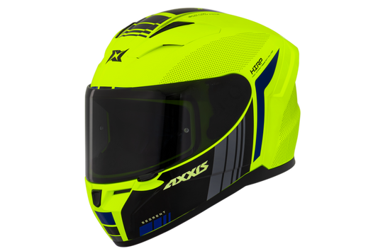 Capacete Axxis Segment Udyr C7 Amarelo Flourescente Azul Brilho