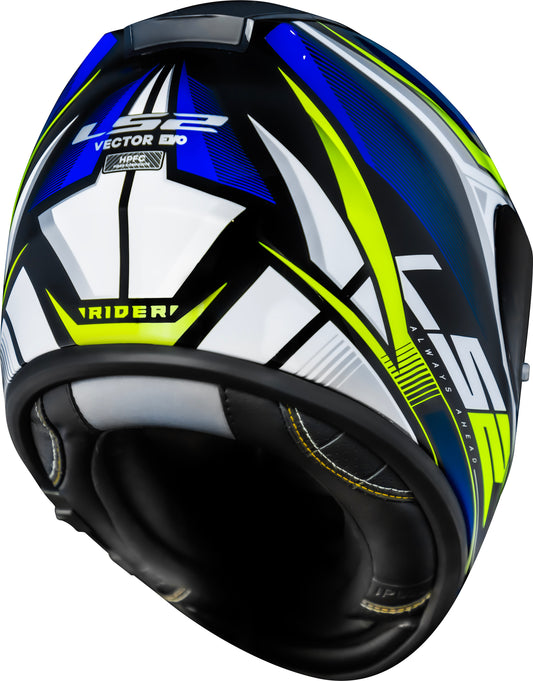 Capacete Ls2 Vector ff397 Rider Cinza Prata Amarelo