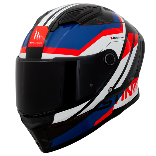 Capacete Mt Helmets Stinger 2 Templo B7 Azul Brilho