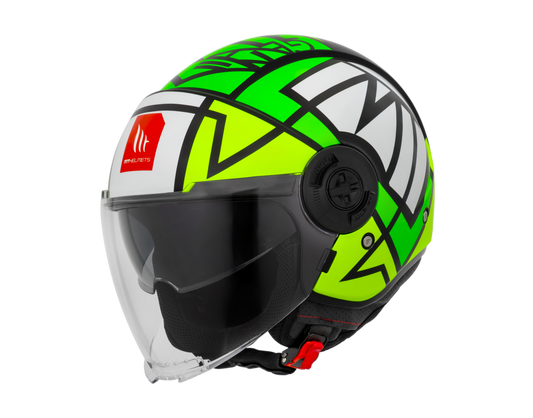 Capacete Mt Helmets Viale SV Gam C16 Verde Flourescente Brilho