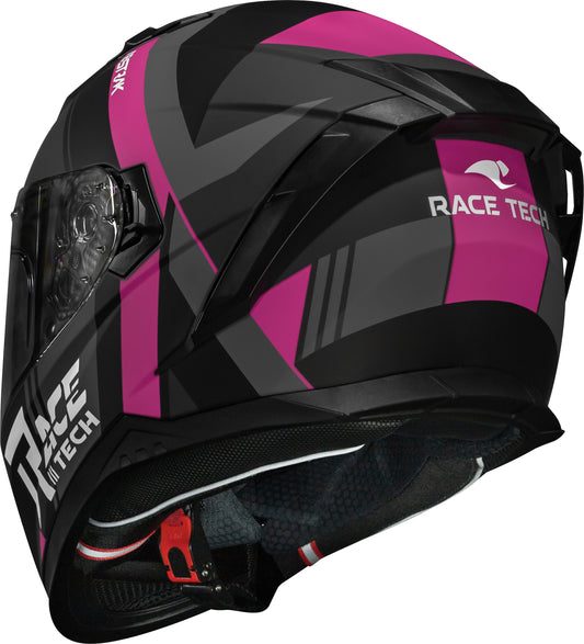 Capacete Race Tech Volt Abstrak Preto Rosa