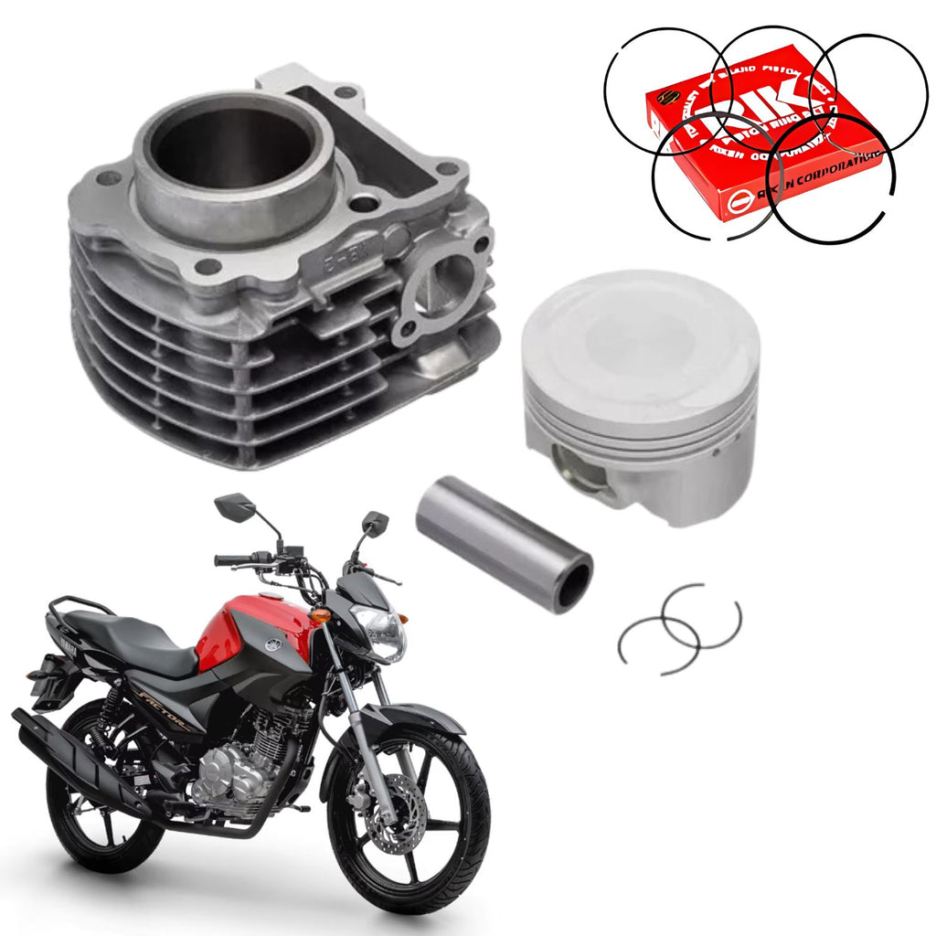 KIT PREMIUM COM CILINDRO PISTAO KMP YAMAHA YBR FACTOR 125 2017 A 2025 INJETADA