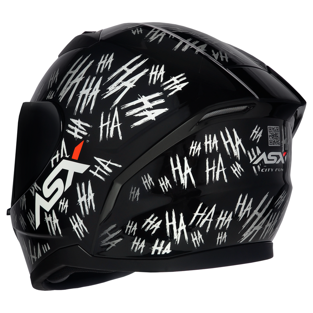 Capacete ASX City Fun Brilho Preto/Branco