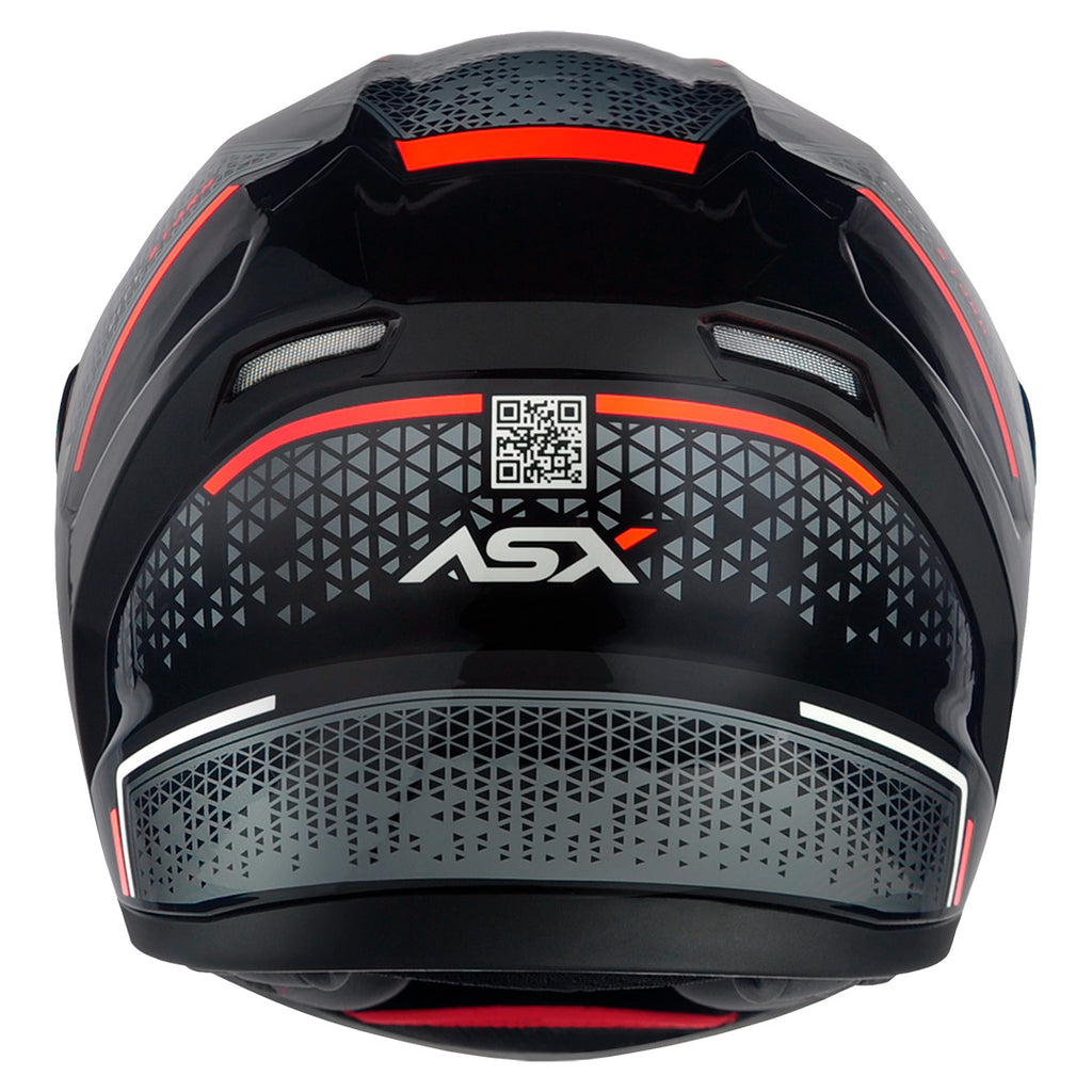 Capacete ASX City Storm Brilho Preto/Cinza/Vermelho