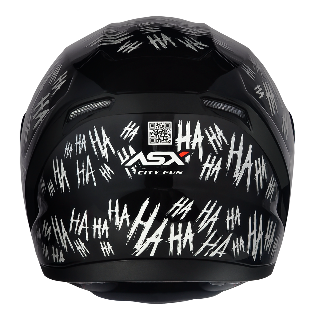 Capacete ASX City Fun Brilho Preto/Branco