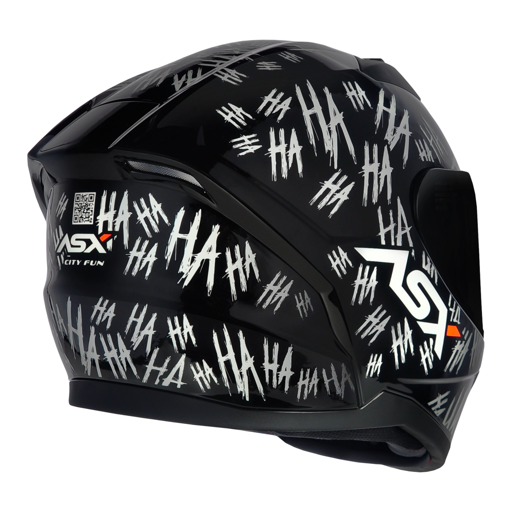 Capacete ASX City Fun Brilho Preto/Branco