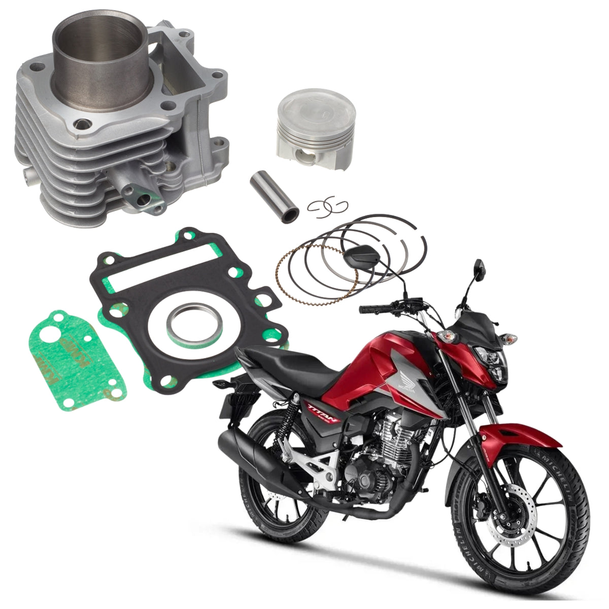 KIT COM CILINDRO PISTAO KMP DYAMOND HONDA CG TITAN FAN 160