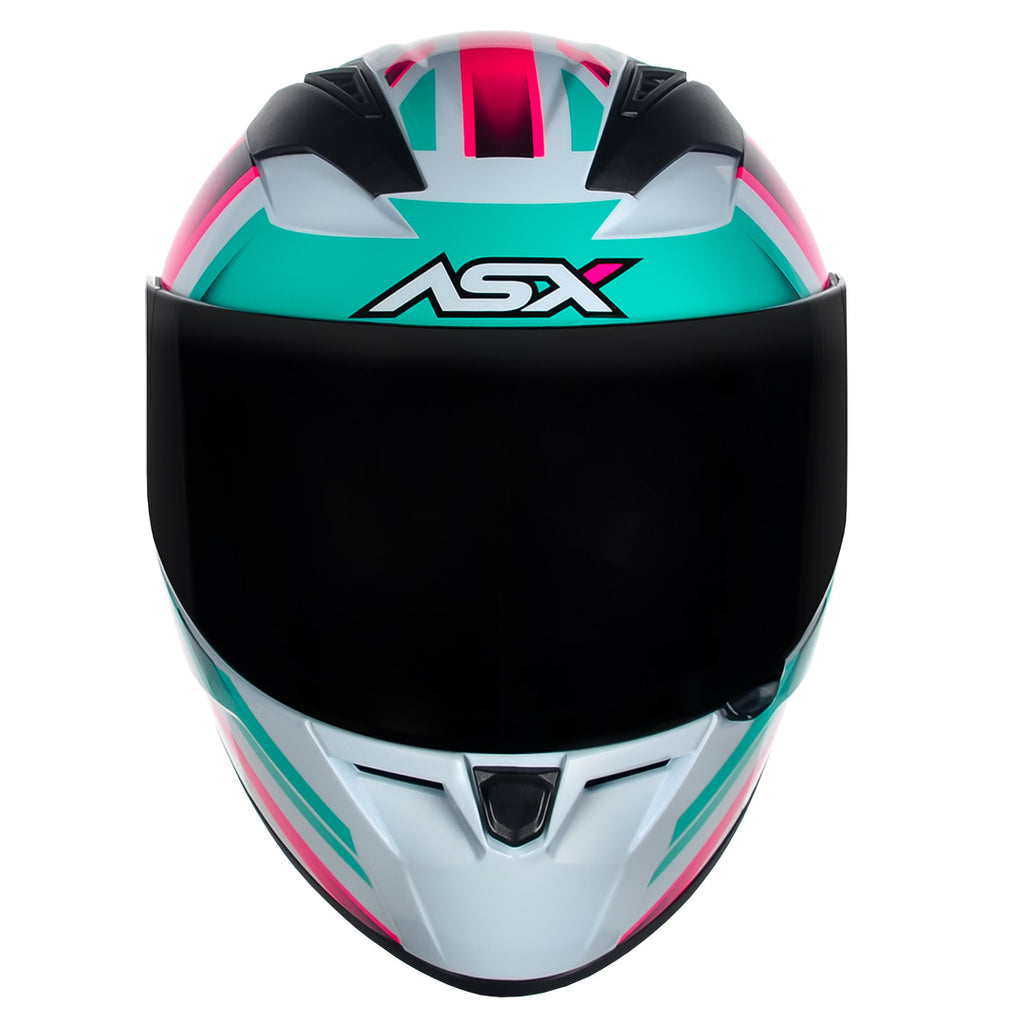Capacete ASX City Kingdom Brilho Branco/Rosa/Tiffany