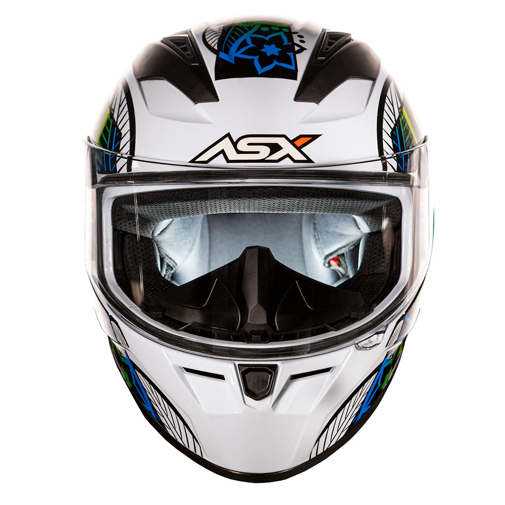 Capacete ASX City Flowers Brilho Branco/Preto Color
