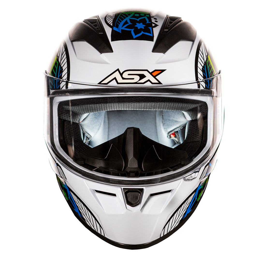 Capacete ASX City Flowers Brilho Branco/Preto Color