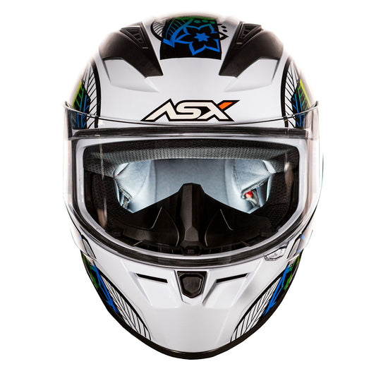 Capacete ASX City Flowers Brilho Branco/Preto Color