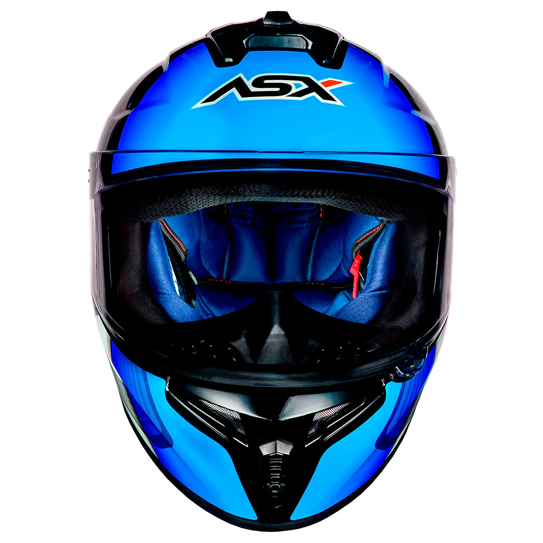 Capacete ASX draken Striker Brilho Preto/Azul/Vermelho