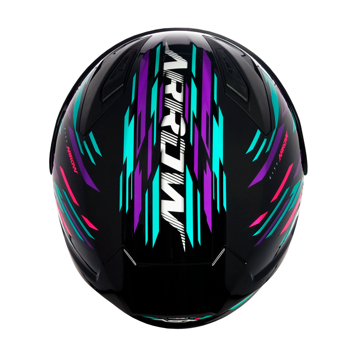 Capacete ASX City Arrow Brilho Preto/Tiffany/Roxo