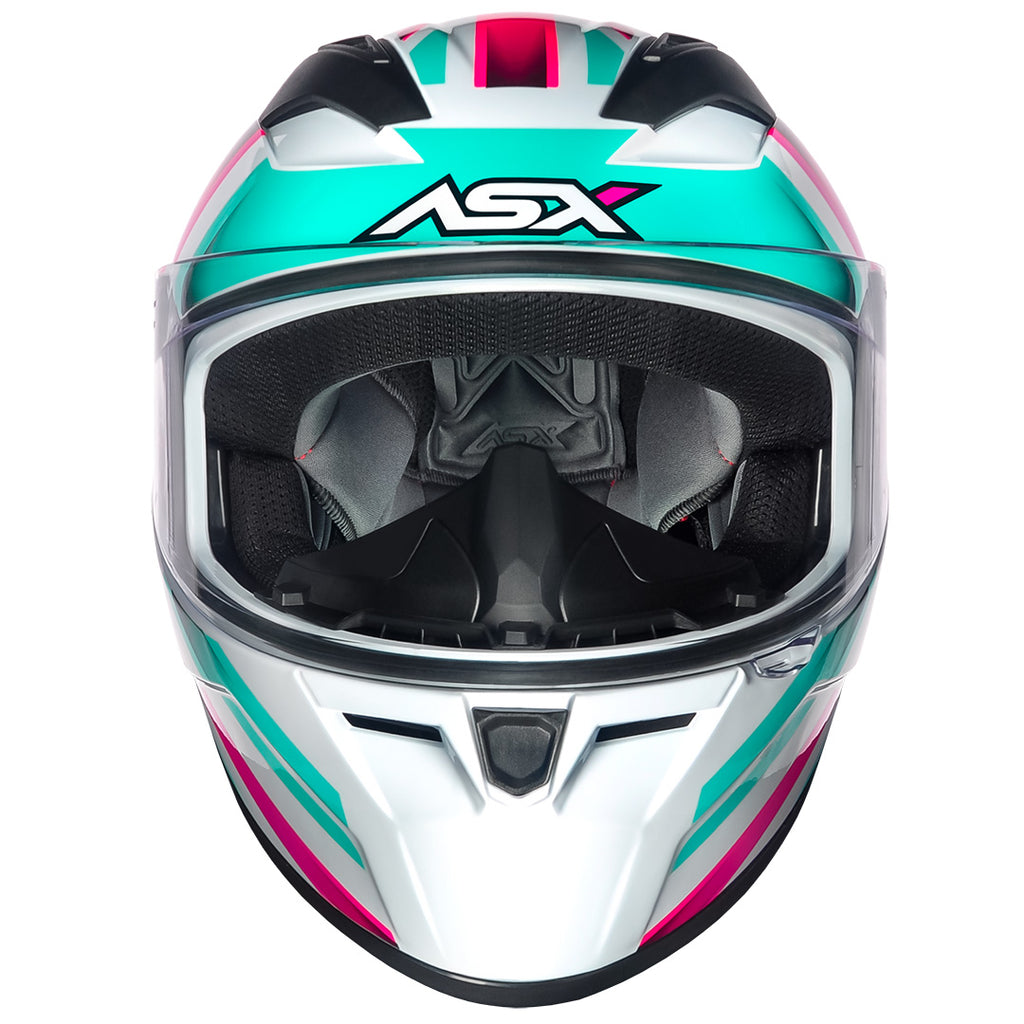 Capacete ASX City Kingdom Brilho Branco/Rosa/Tiffany