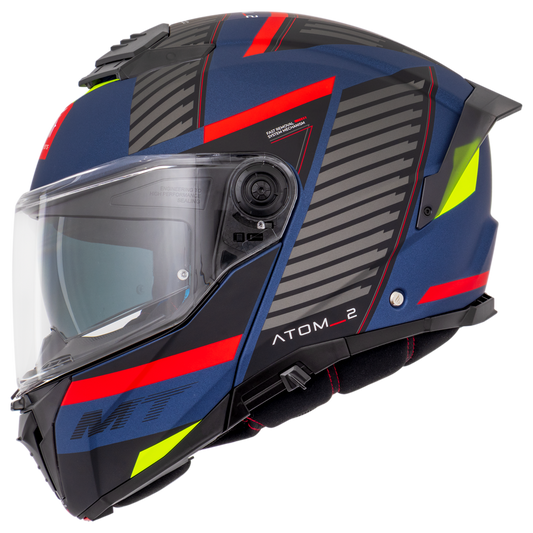 Capacete Mt Helmets Atom 2 SV Linking B5 Azul Matte