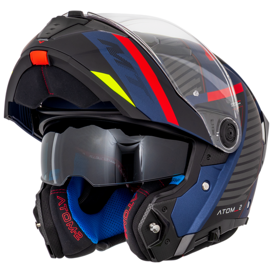 Capacete Mt Helmets Atom 2 SV Linking B5 Azul Matte