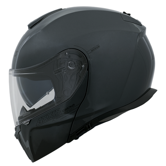 Capacete Axxis Gecko Sv Solid A2 Preto Cinza Brilho