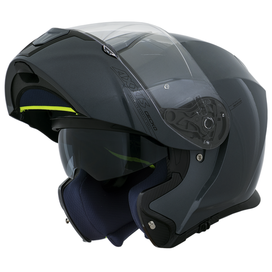 Capacete Axxis Gecko Sv Solid A2 Preto Cinza Brilho