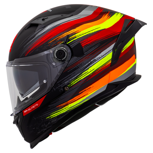 Capacete Mt Helmets Braker SV Paint C4 Flourecente Preto Brilho