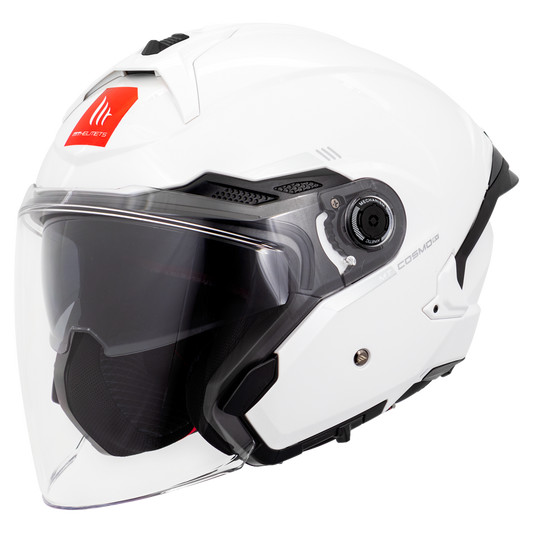 Capacete Mt Helmets Cosmo SV Solid A0 Branco Brilho