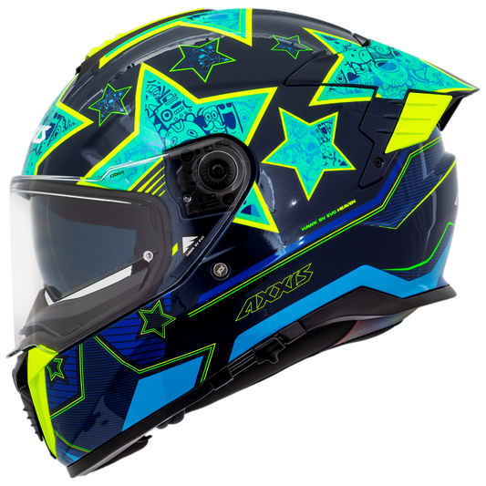 Capacete Axxis Hawk Evo Sv Heaven C7 Azul Brilho