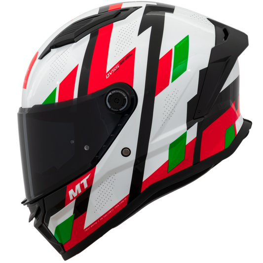 Capacete Mt Helmets Stinger 2 Register C6 Branco Vermelho Brilho