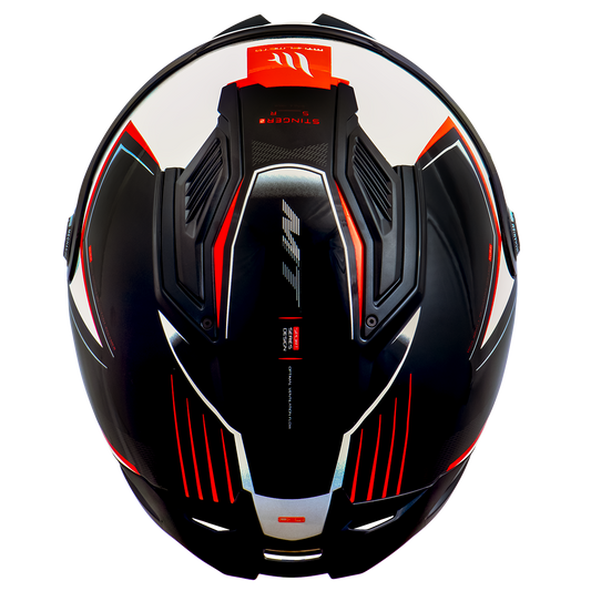 Capacete Mt Helmets Stinger 2 Sr B5 Branco Vermelho Brilho