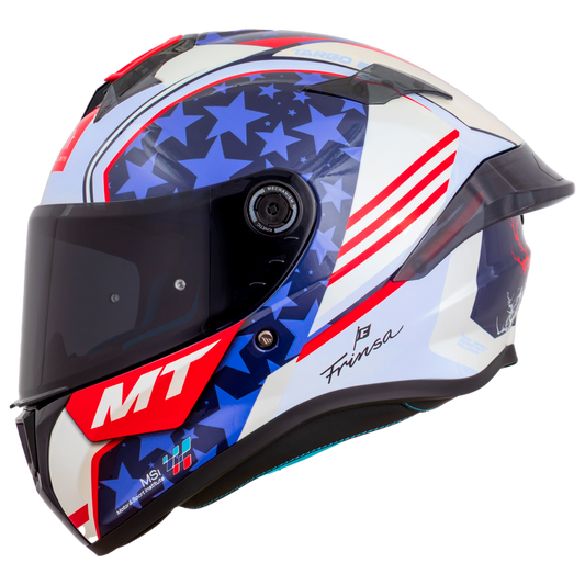 Capacete Mt Helmets Targo S  Replica Ivan Ortols USA 2024 C7 Branco Brilho