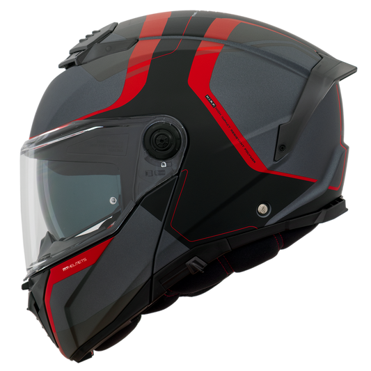 Capacete Mt Helmets Atom 2 SV Emalla B15 Cinza Preto Matte