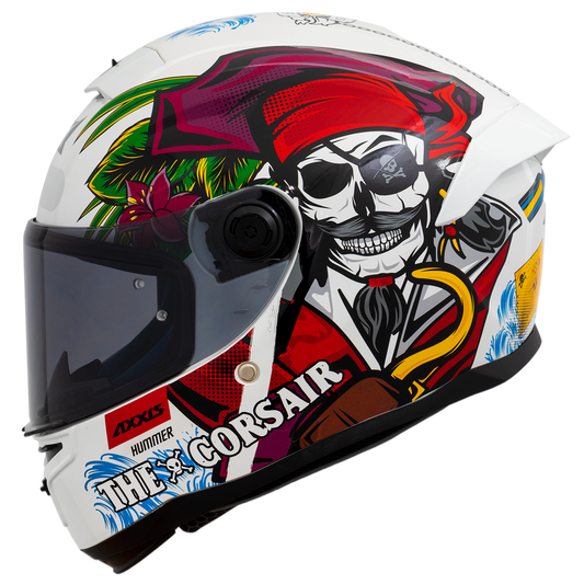 Capacete Axxis Hummer Corsair A0 Branco Brilho