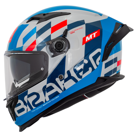 Capacete Mt Helmets Braker SV Foster C7 Azul Brilho
