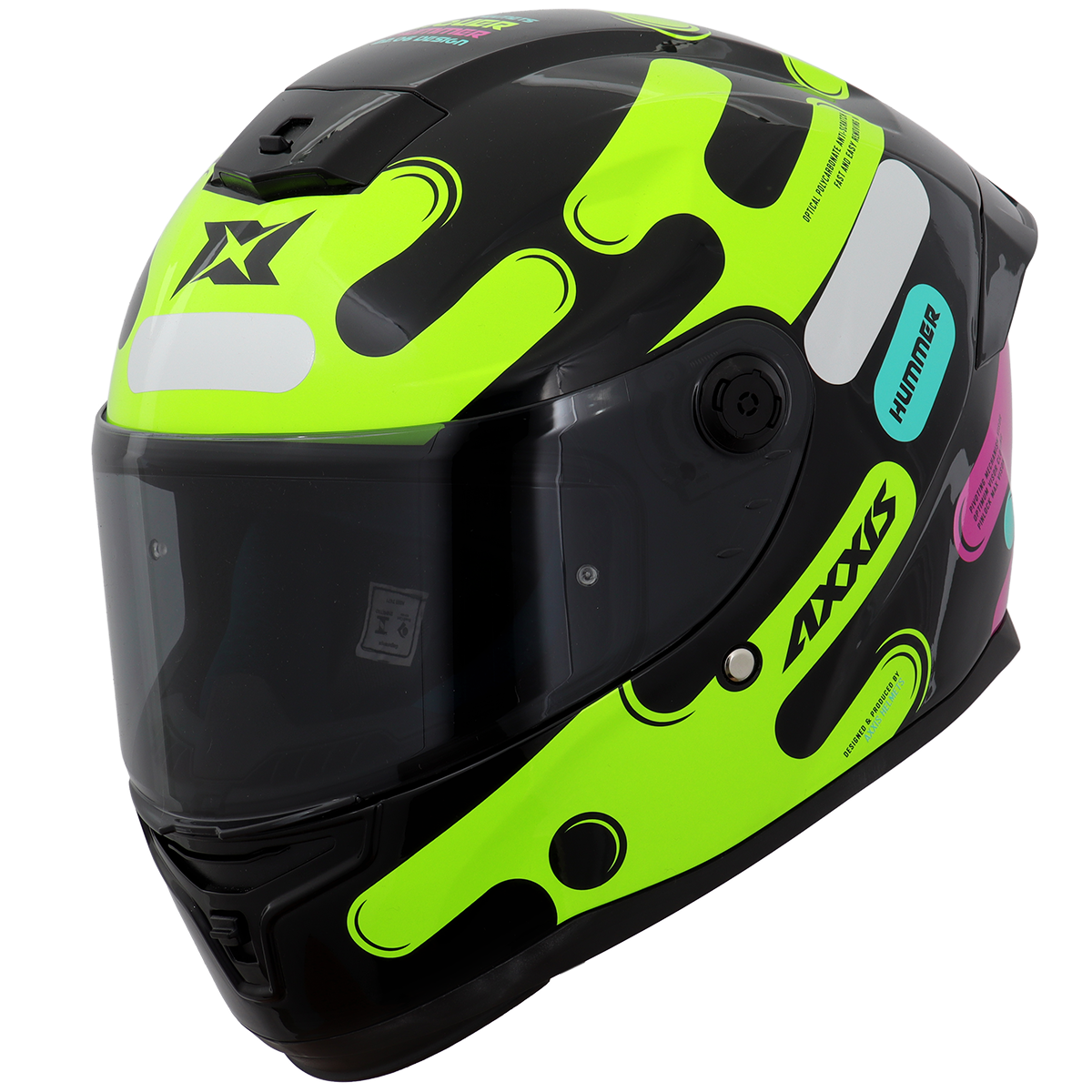 Capacete Axxis Hummer Liquer B13 Amarelo Flourescente Brilho