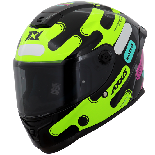 Capacete Axxis Hummer Liquer B13 Amarelo Flourescente Brilho