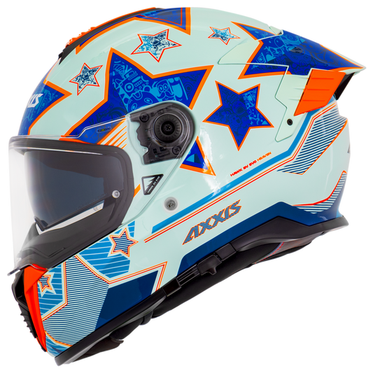 Capacete Axxis Hawk Evo Sv Heaven A8 Branco Brilho