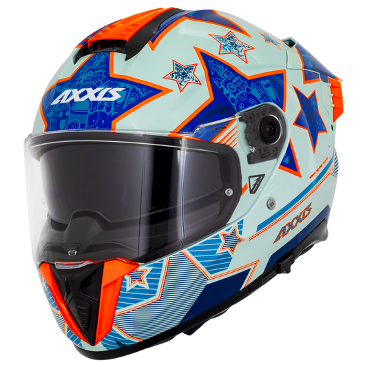 Capacete Axxis Hawk Evo Sv Heaven A8 Branco Brilho