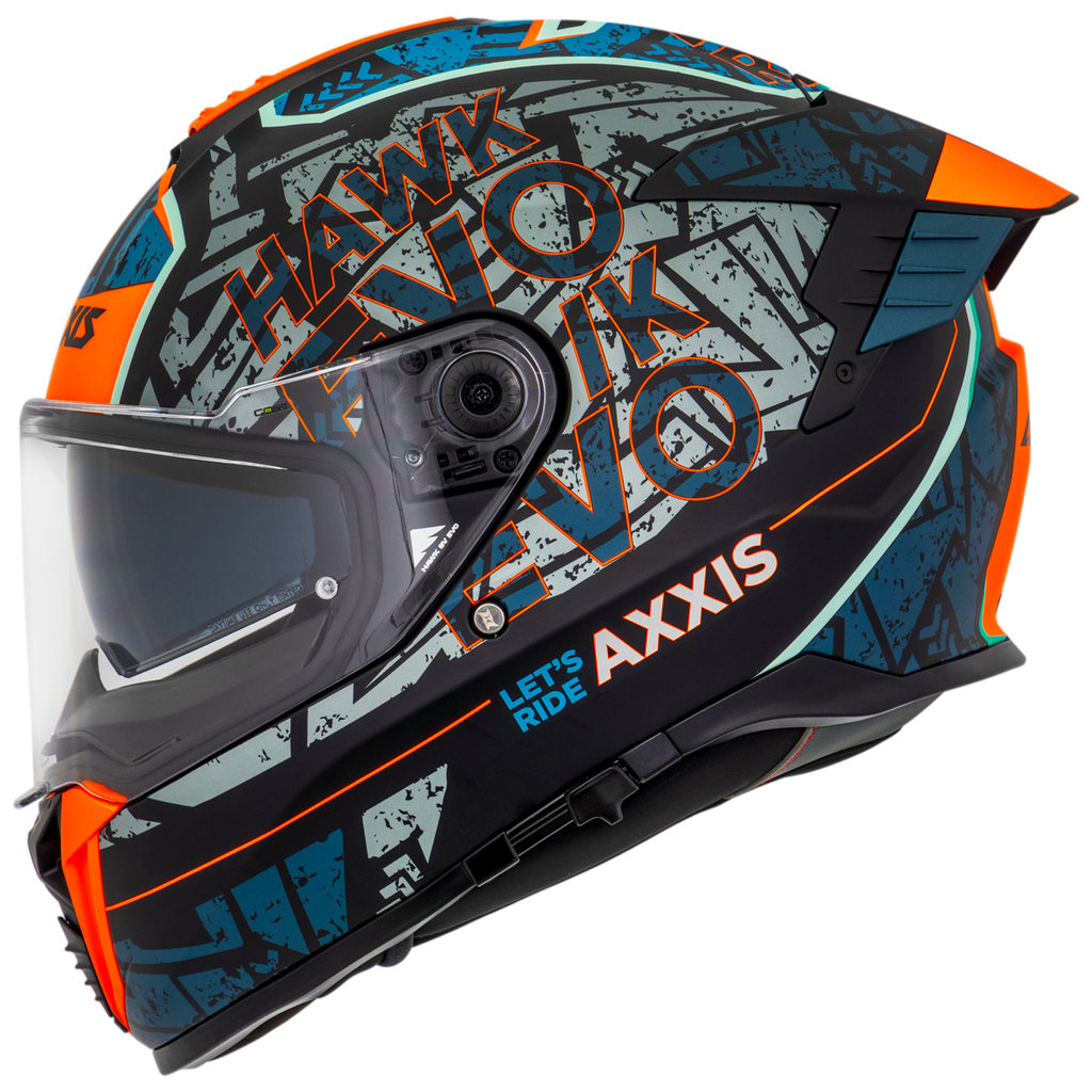 Capacete Axxis Hawk Evo Sv Lets Ride B7 Azul Matte