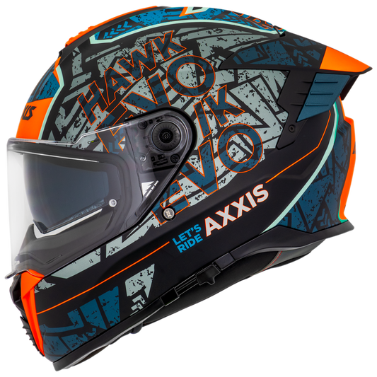 Capacete Axxis Hawk Evo Sv Lets Ride B7 Azul Matte