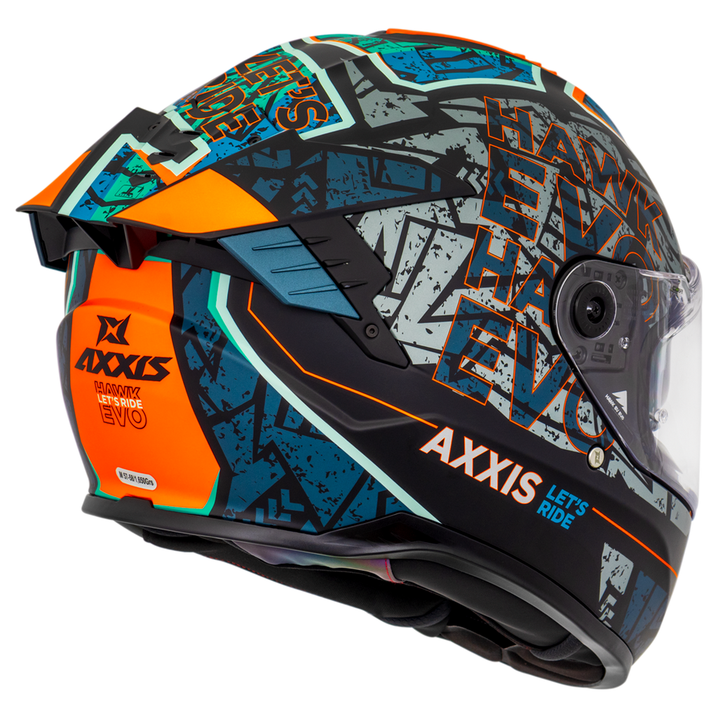 Capacete Axxis Hawk Evo Sv Lets Ride B7 Azul Matte