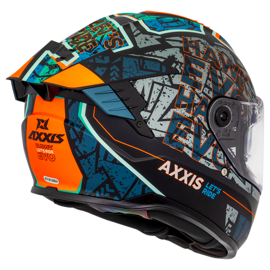 Capacete Axxis Hawk Evo Sv Lets Ride B7 Azul Matte