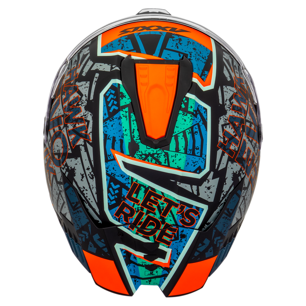 Capacete Axxis Hawk Evo Sv Lets Ride B7 Azul Matte