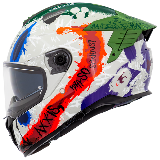 Capacete Axxis Hawk Evo Sv Sick Joke A2 Cinza Brilho