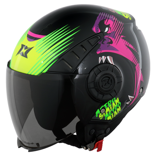 Capacete Axxis Metro Simian B13 Preto Rosa Brilho
