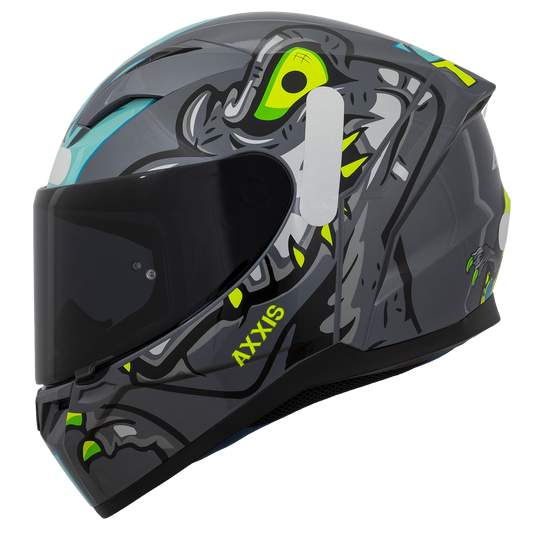 Capacete Axxis Segment Dinotoon C2 Cinza Brilho