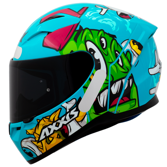 Capacete Axxis Segment Graffiti C7 Azul Brilho