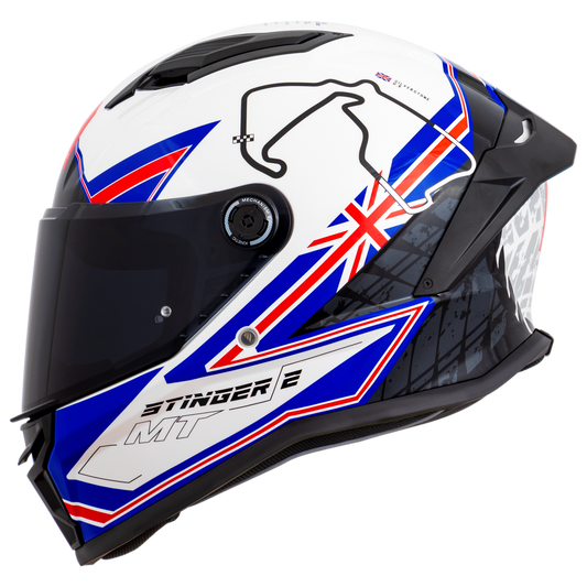 Capacete Mt Helmets Stinger 2 Grand Prix A71 Uk Silverstone Brilho
