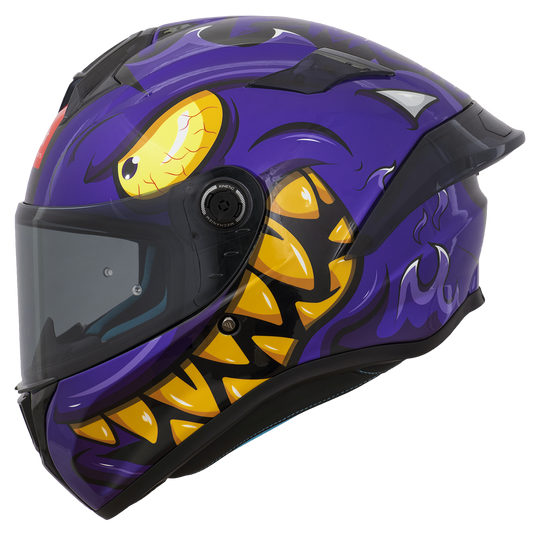 Capacete Mt Helmets Targo S Angela Demon B8 Rosa Roxo Brilho