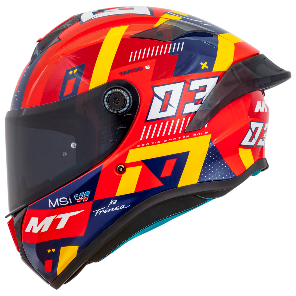 Capacete Mt Helmets Targo S Replica Sergio Garcia 2024 E5 Vermelho Brilho