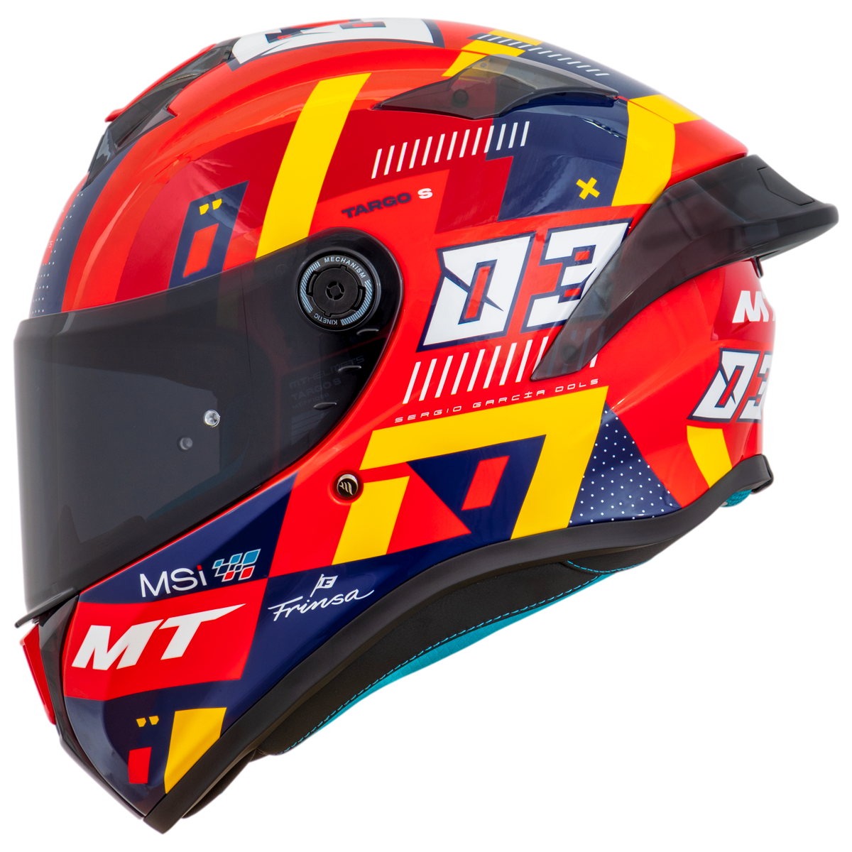 Capacete Mt Helmets Targo S Replica Sergio Garcia 2024 E5 Vermelho Brilho