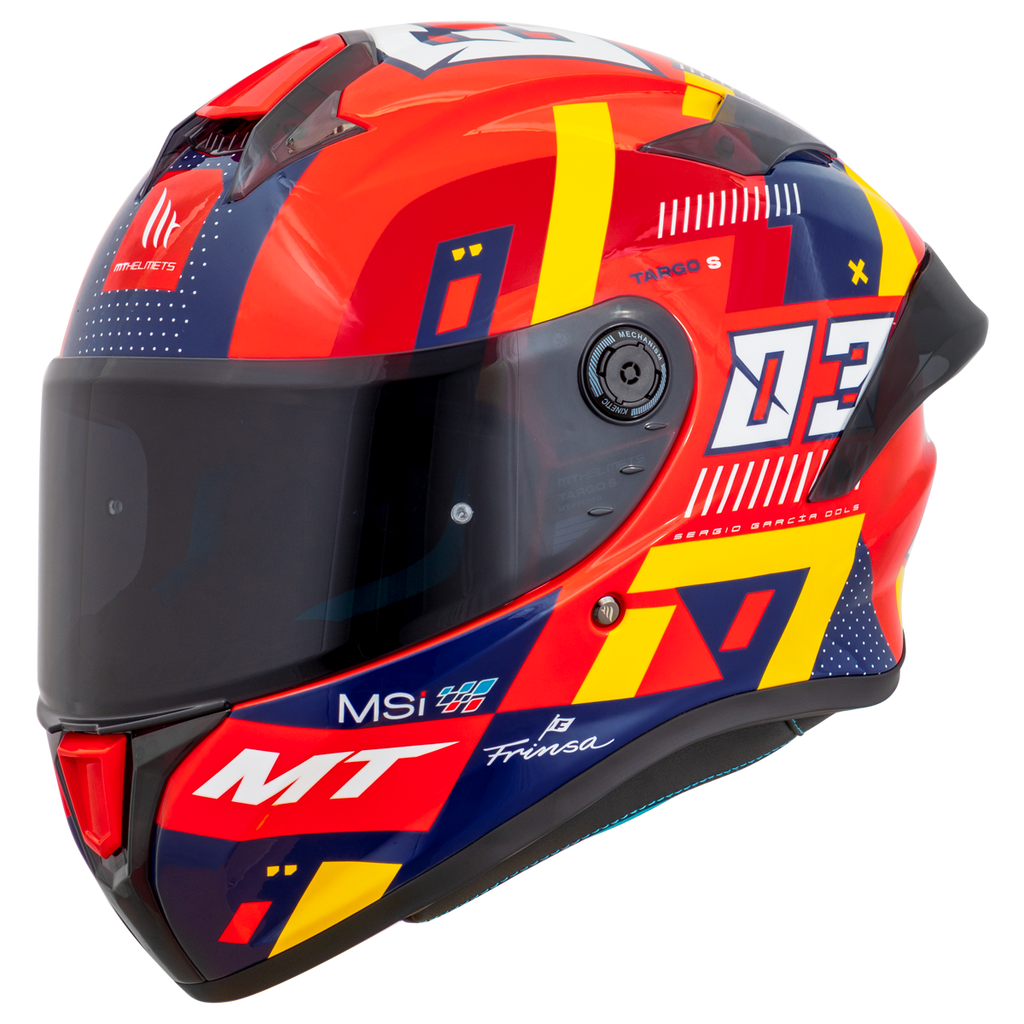 Capacete Mt Helmets Targo S Replica Sergio Garcia 2024 E5 Vermelho Brilho